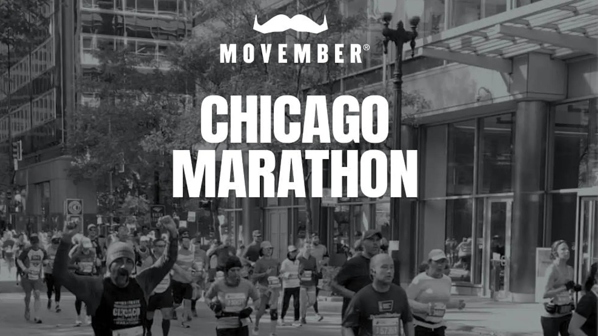 Black and white photo of Chicago Marathon runners.