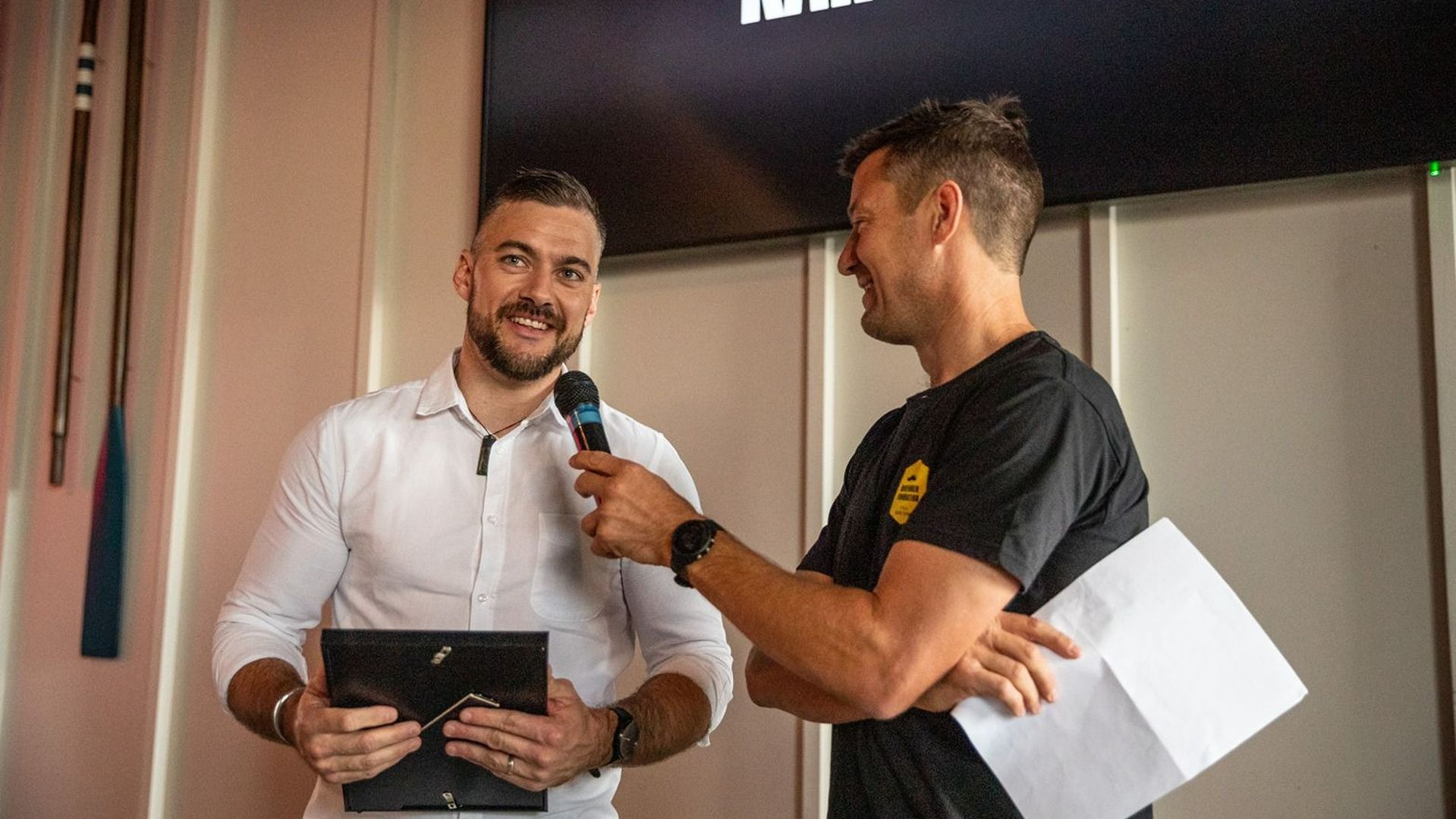 Karl picking up his Hall of Fame award