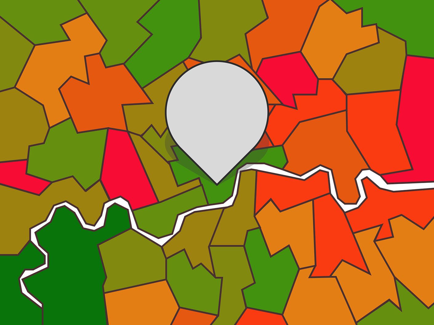 Photo of stylised embedded map showing male premature death rates, based on local electorates and constituency.