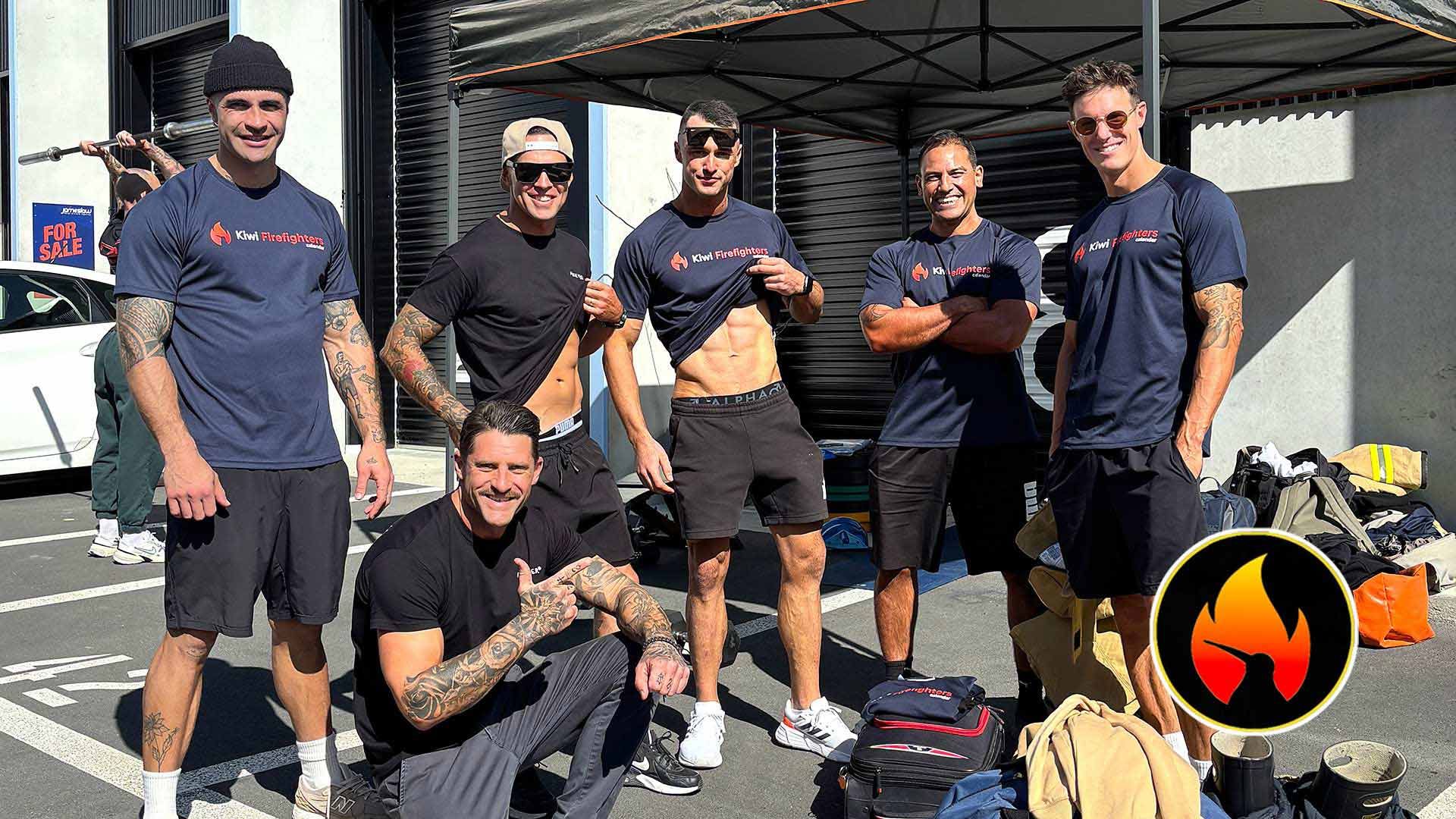 A photo of six firefighters posing for the camera.