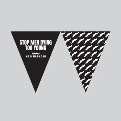 Graphic of Movember-branded bunting